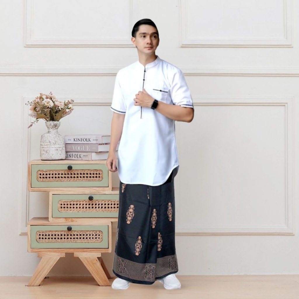 TRIMUJI SETELAN SARUNG INSTAN BATIK DEWASA DAN KOKO DEWASA LENGAN PENDEK