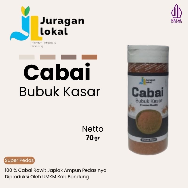 

Cabai Bubuk Kasar 70 gr [ Juragan Lokal ]