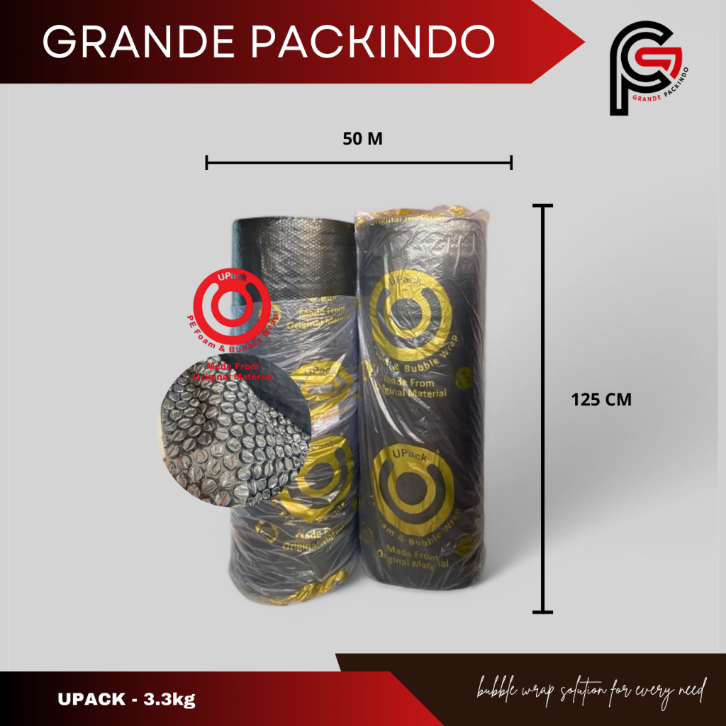 

TERMURAH!!! Bubble Wrap Roll PREMIUM MURAH 125cm x 50m Ukuran 3.3 kg Merek UPACK MURAH BERKUALITAS