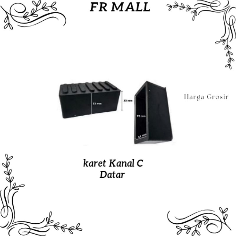 Karet Baja Ringan Datar (35 × 75) Alas Kaki Meja Kursi Rak Besi Kanal C