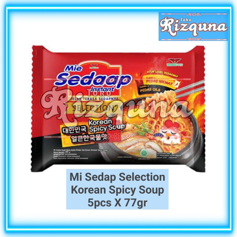

Mie Sedaap Selection korean spicy soup 77gr | Harga per 5pcs