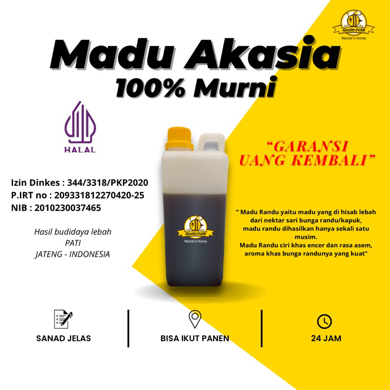 

Madu Asli Murni Akasia murni 100% Madu dari hutan Sumatera