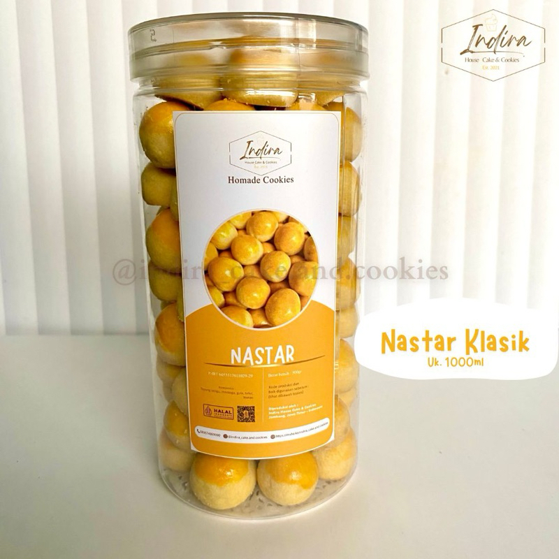 

Terlaris ! Nastar klasik premium kemasan toples tabung uk 1000ml