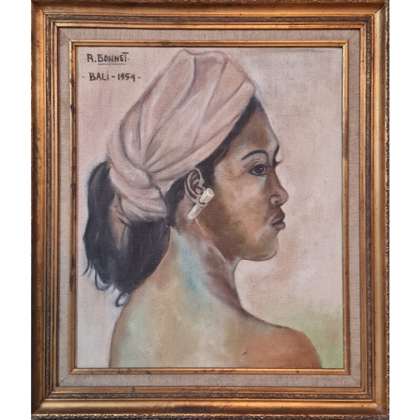 Lukisan Gadis Tradisional Bali Karya R.Bonnet 1954