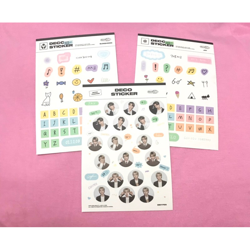 OFFICIAL ENHYPEN GGU GGU PACKAGE 2022 DECO STICKERS SUNGHOON JAY MOOD TRACKER JAY JAKE SUNGHOON (SHA