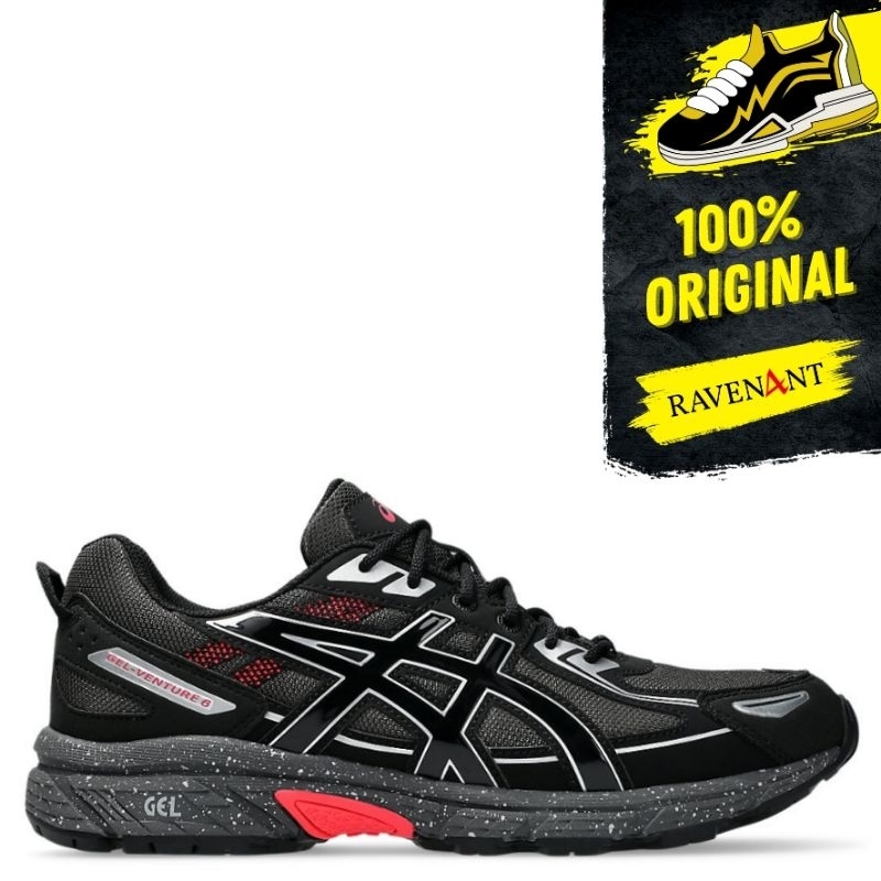 ASICS Gel-Venture 6 Obsidian Grey Black ORIGINAL - Sepatu Sneakers Outdoor Trail Running Pria