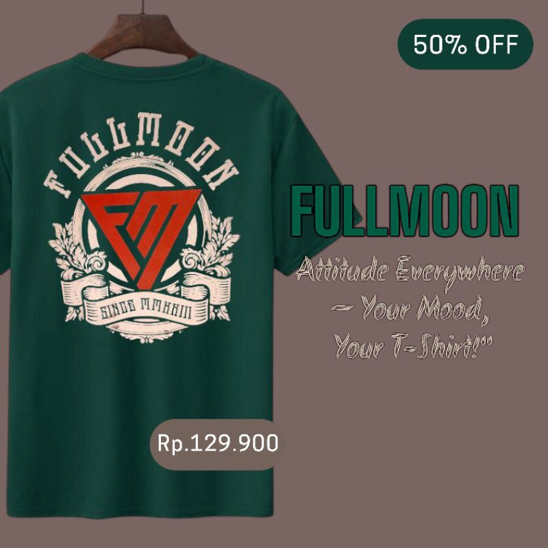 kaos distro. cotton combed 30s hijau botol