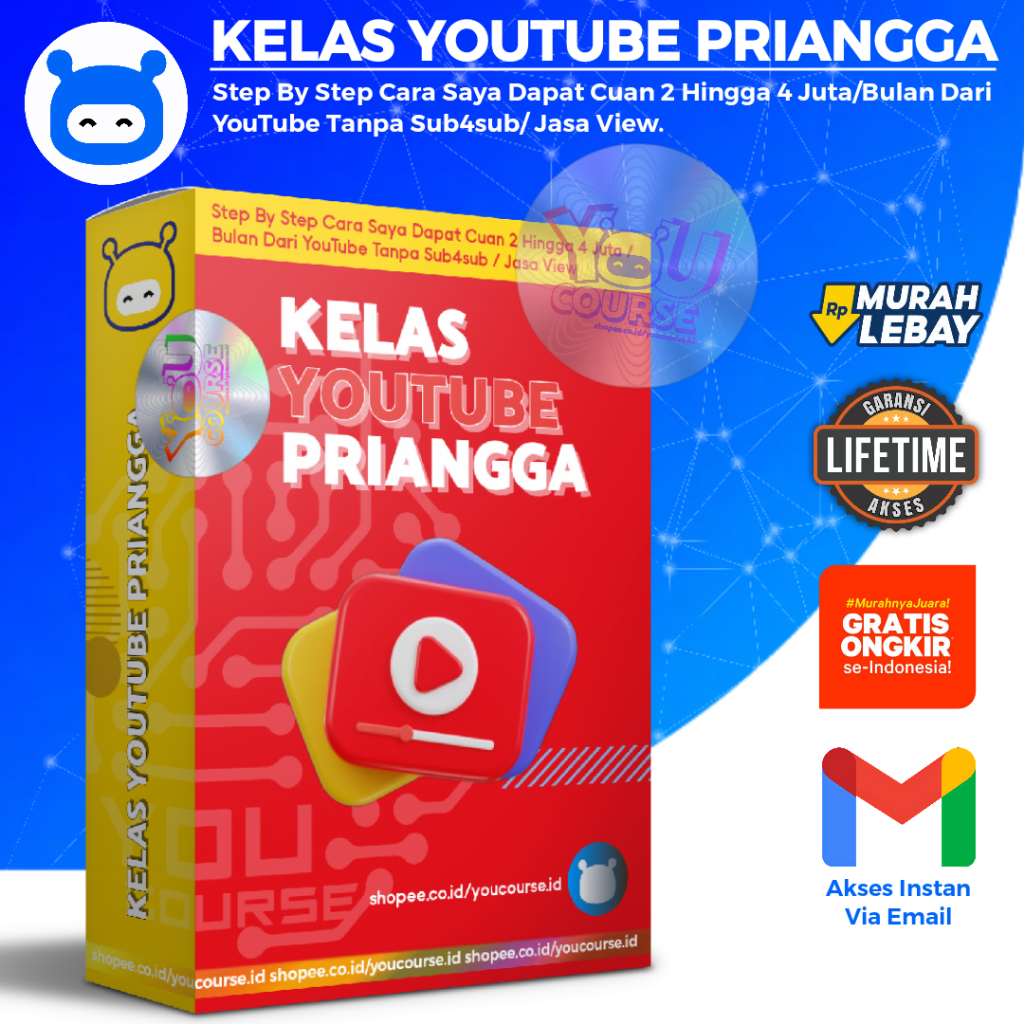 Kelas Youtube Priangga - Kelas Konten YouTube Organik Cara Saya Mendapatkan Jutaan Rupiah Dari YT