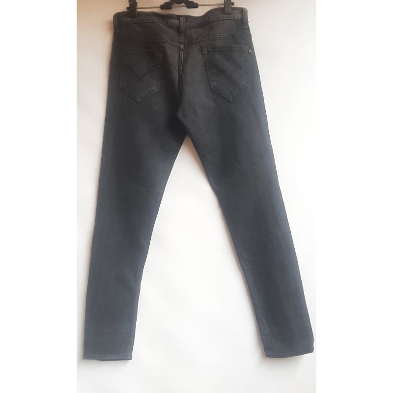 Celana Jeans Hitam Basic Black Wanita Panjang Merek JJ JEANS Skinny Fit Denim Levis Preloved PL