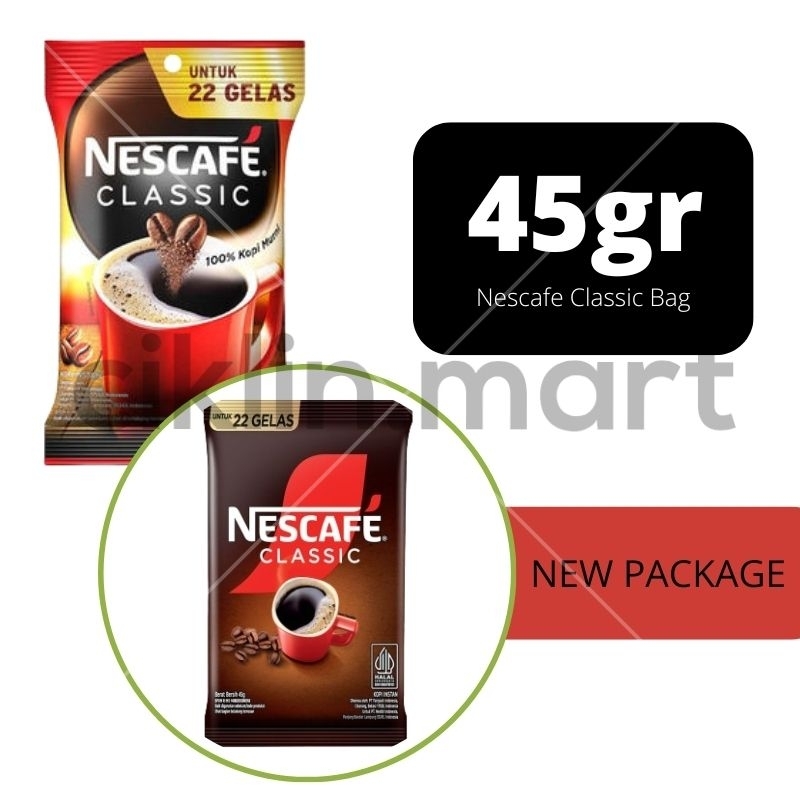 

[TERMURAH] NESCAFE CLASSIC Kopi Instan Sachet Bag 45gr / 50gr / TWINS 2x50gr / TWINS 2x50gr / 90gr