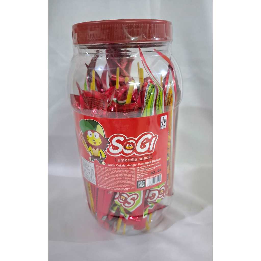 

Sogi Umbrella Snack Wafer Coklat Isi Krim Toples 240gr