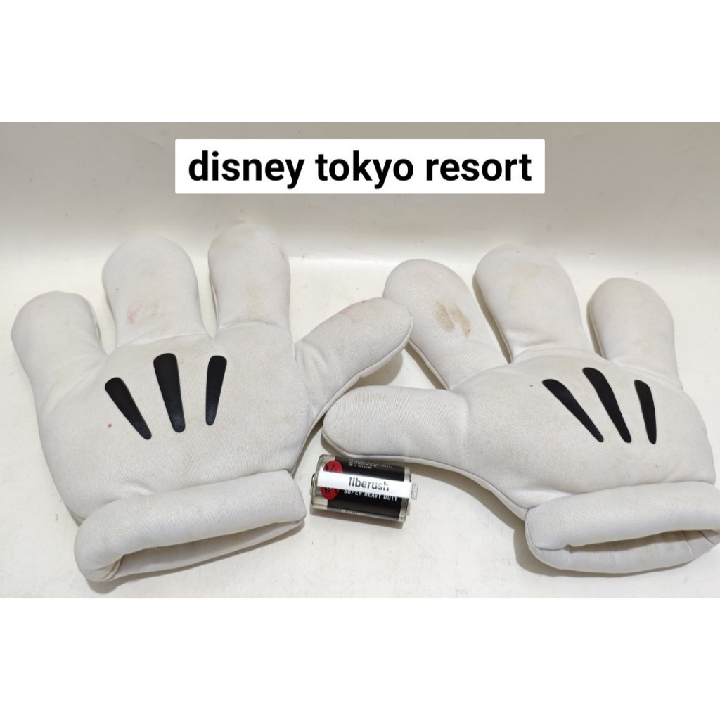 Set tokyo disney resort disney mickey mouse gloves plush doll boneka pillow sarung tangan miki