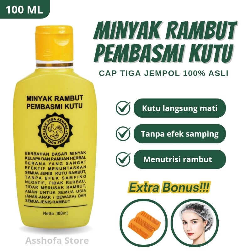 [PROMO] Minyak Rambut Pembasmi Kutu Cap Tiga Jempol Original 100% Paling Ampuh // Obat Kutu Rambut C