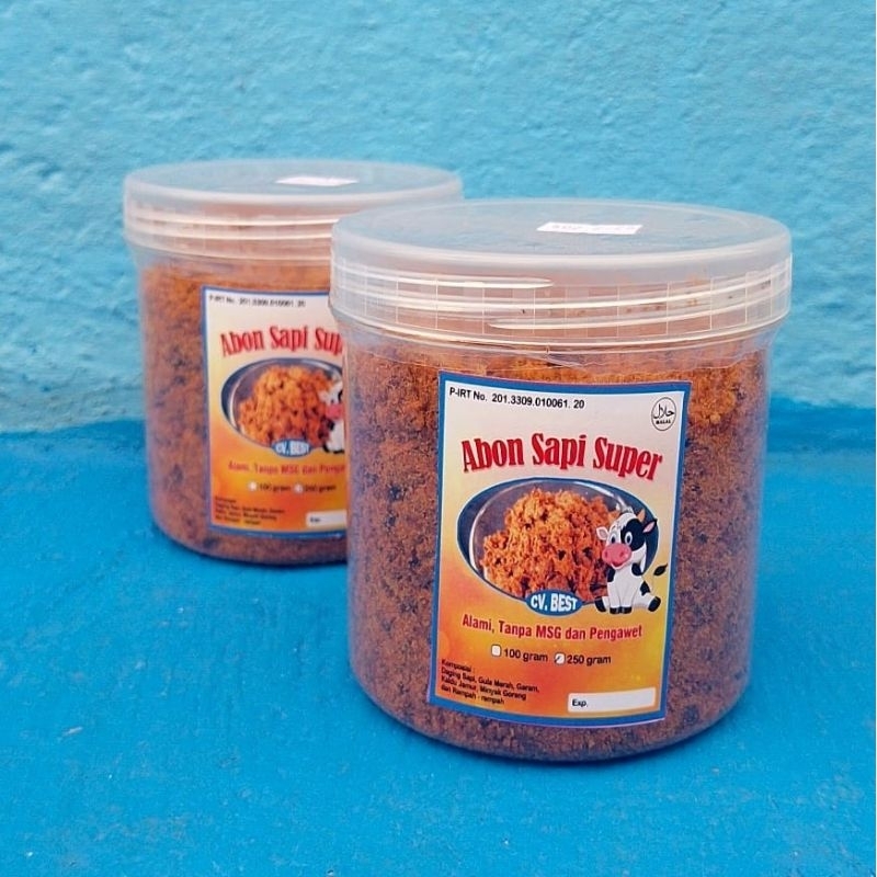 

ABON SAPI SUPER TOPLES 250GR NON MSG DAN PENGAWET