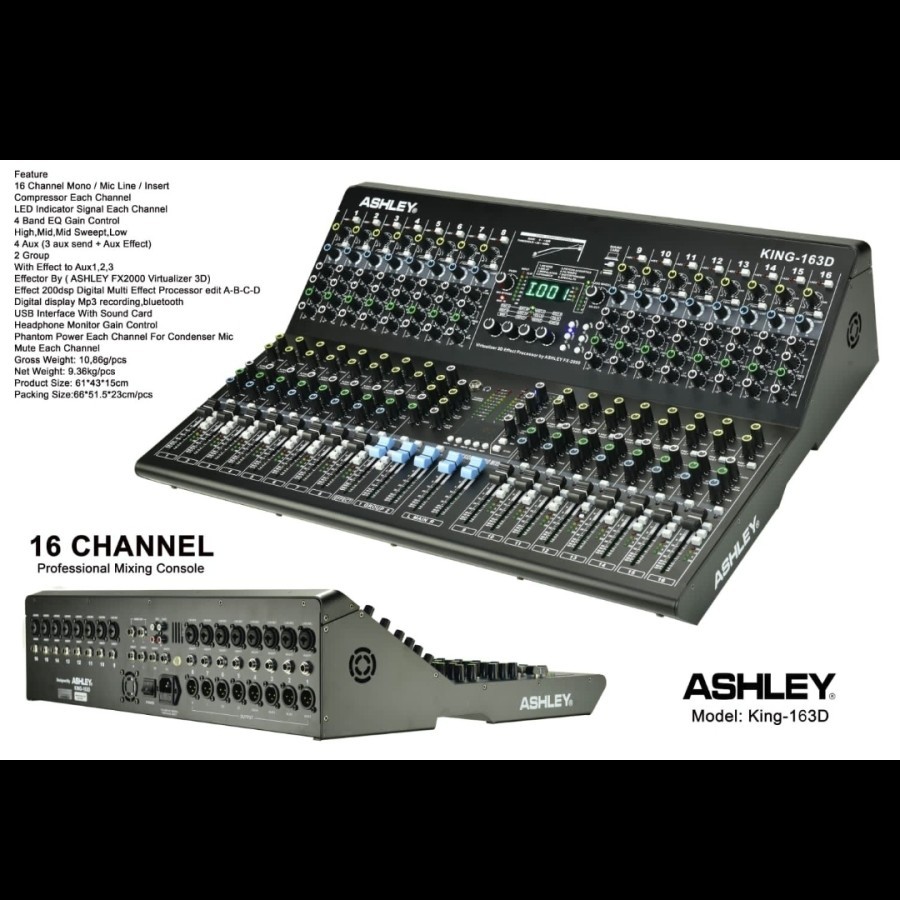 MIXER AUDIO 16 CH ASHLEY KING 163D / KING 163 D - ORIGINAL