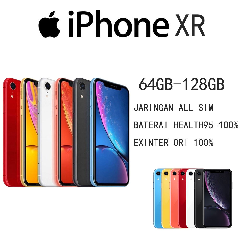 HANDPHONE XR HPiPxr128GB/64GBHANDPHONEXullset Lcd Original 100% Mulus No Recondno Refurbxr