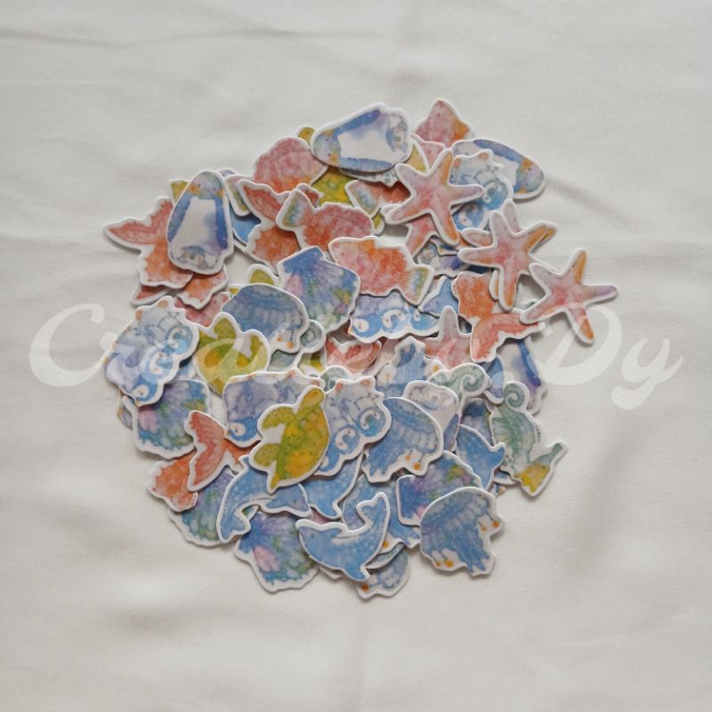 

6 PCS Stiker Laut / Ocean Stickers / Animal Stickers Dekorasi Jurnal / Diary