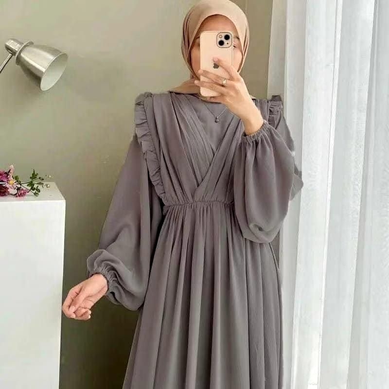 Dress Gamis Farida Lebaran 2025 Gamis Remaja Simple Gamis Ootd Korean Style Dres Simple Muslimah