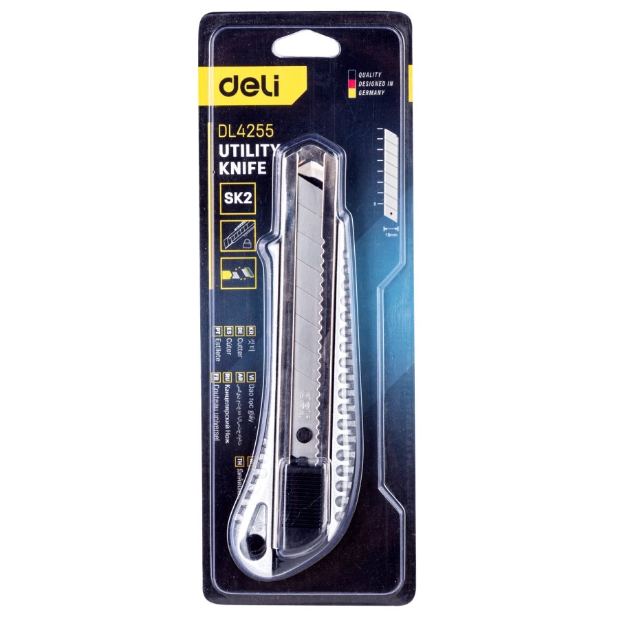 

Deli Utility Knife / Cutter Pisau Kayu Aluminium 18 Mm SK2 EDL4255