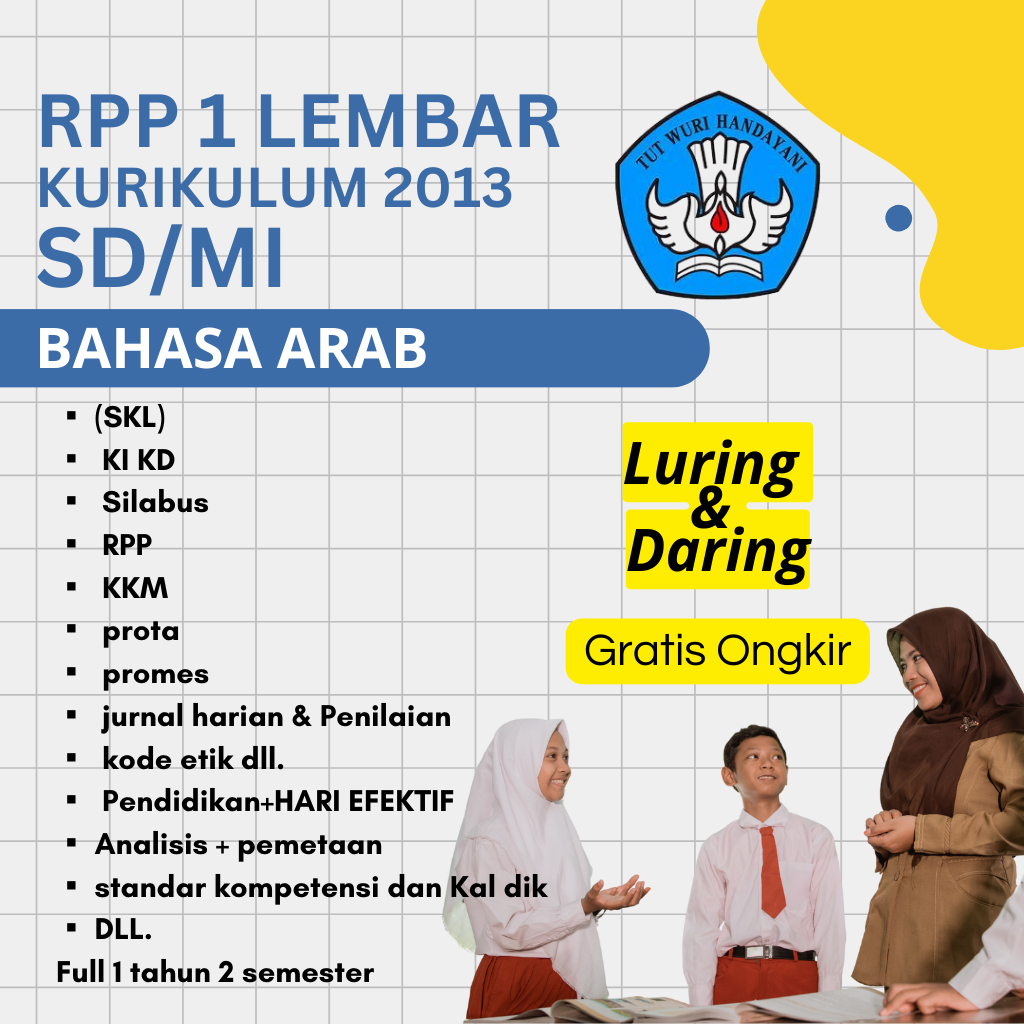 RPP 1 LEMBAR BAHASA ARAB MI KURIKULUM 2013 SIAP PAKAI