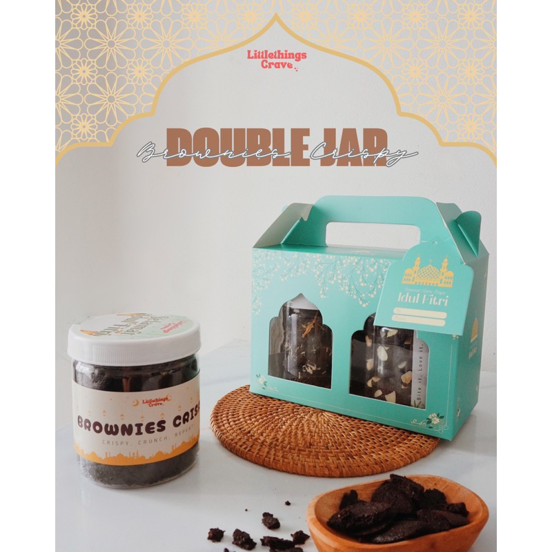 

Hampers Lebaran Murah | Brownies Crispy Double Jar Gable Box