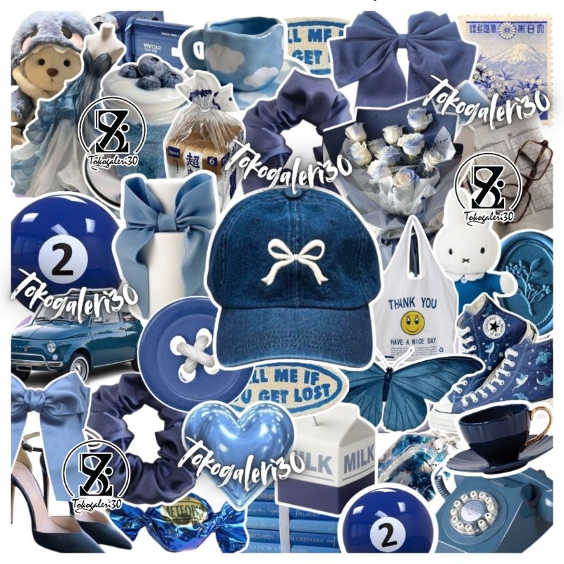 

50 PCS STIKER AESTHETIC DARK BLUE STIKER NAVY STIKER BIRU DONGKER MURAH SUDAH CUTTING UNTUK TUMBRL CASING NOTEBOOK JURNAL LAPTOP DLL