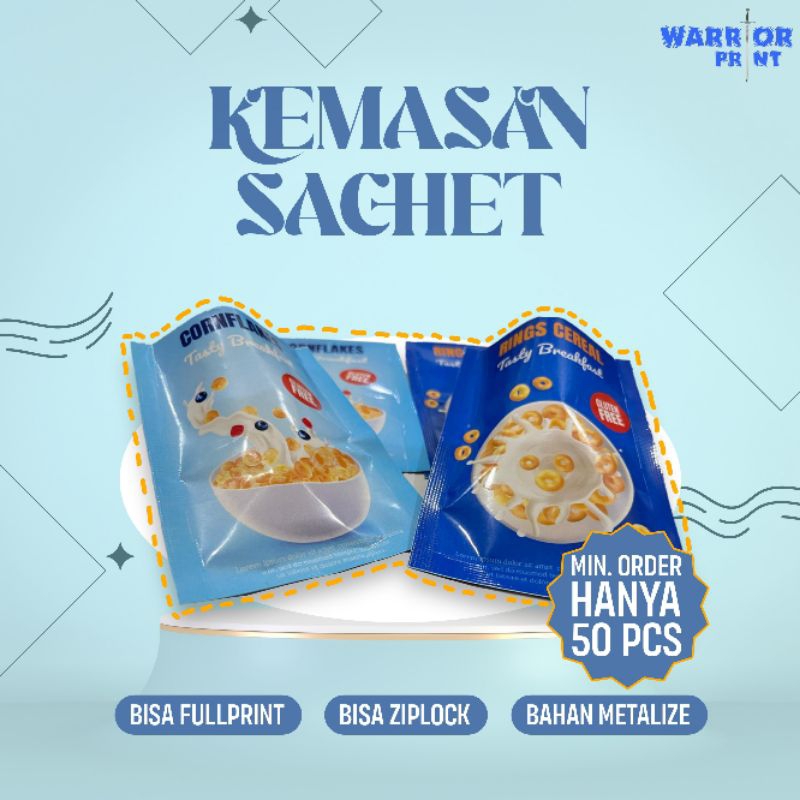 

CETAK PLASTIK KEMASAN SACHET CUSTOM MAKANAN RINGAN/ KOPI/SKINCARE (MINIMAL 50 PCS)