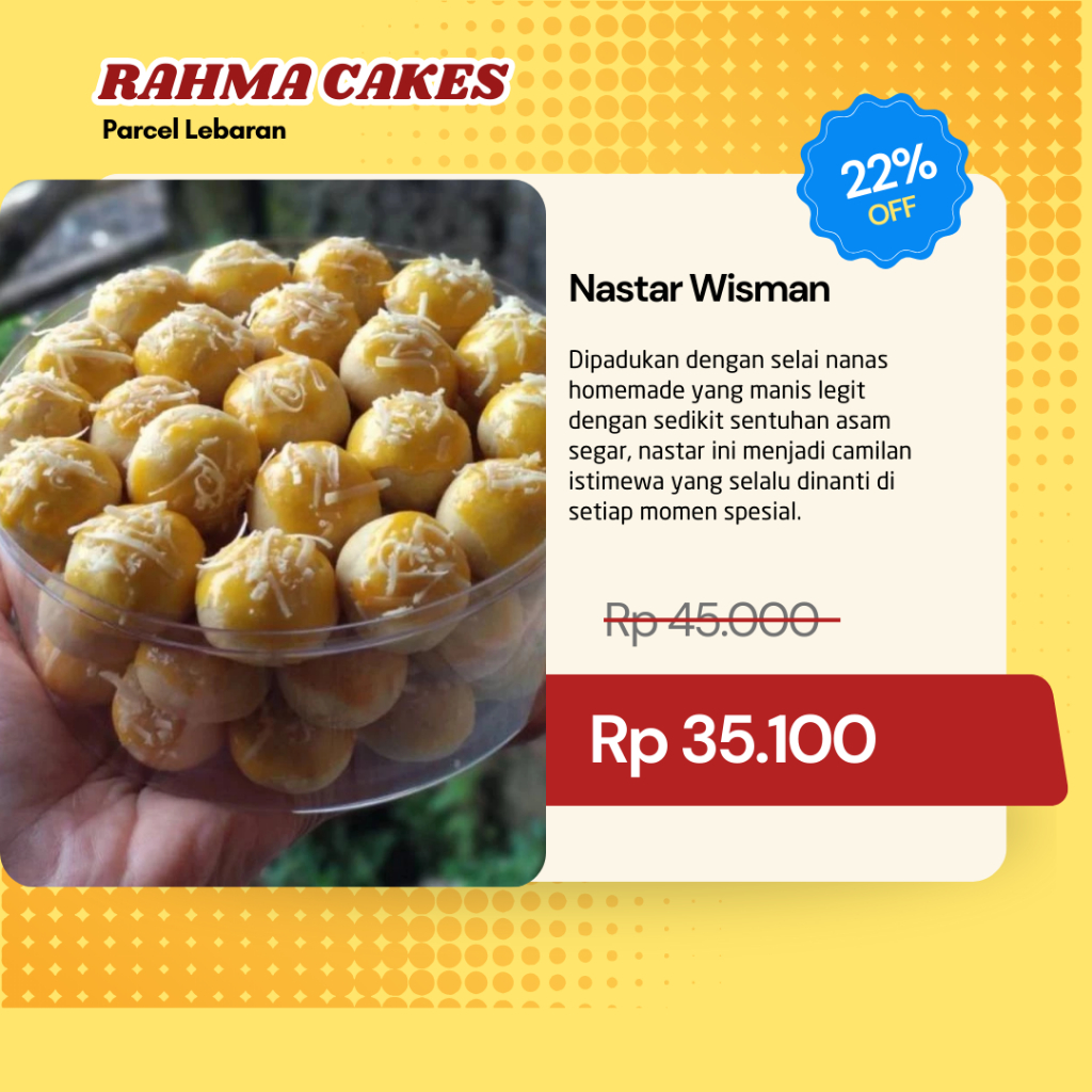 

Kue Kering Nastar Keju Wisman 500gram Isi Selai Nanas Homemade Parcel Lebaran Rahma Cakes