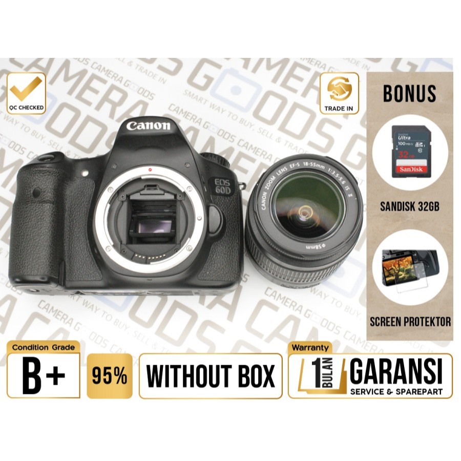 Canon EOS 60D kit 18-55 DSLR APSC - Grade B+ - CS250005 Kamera Digital SLR Used Second