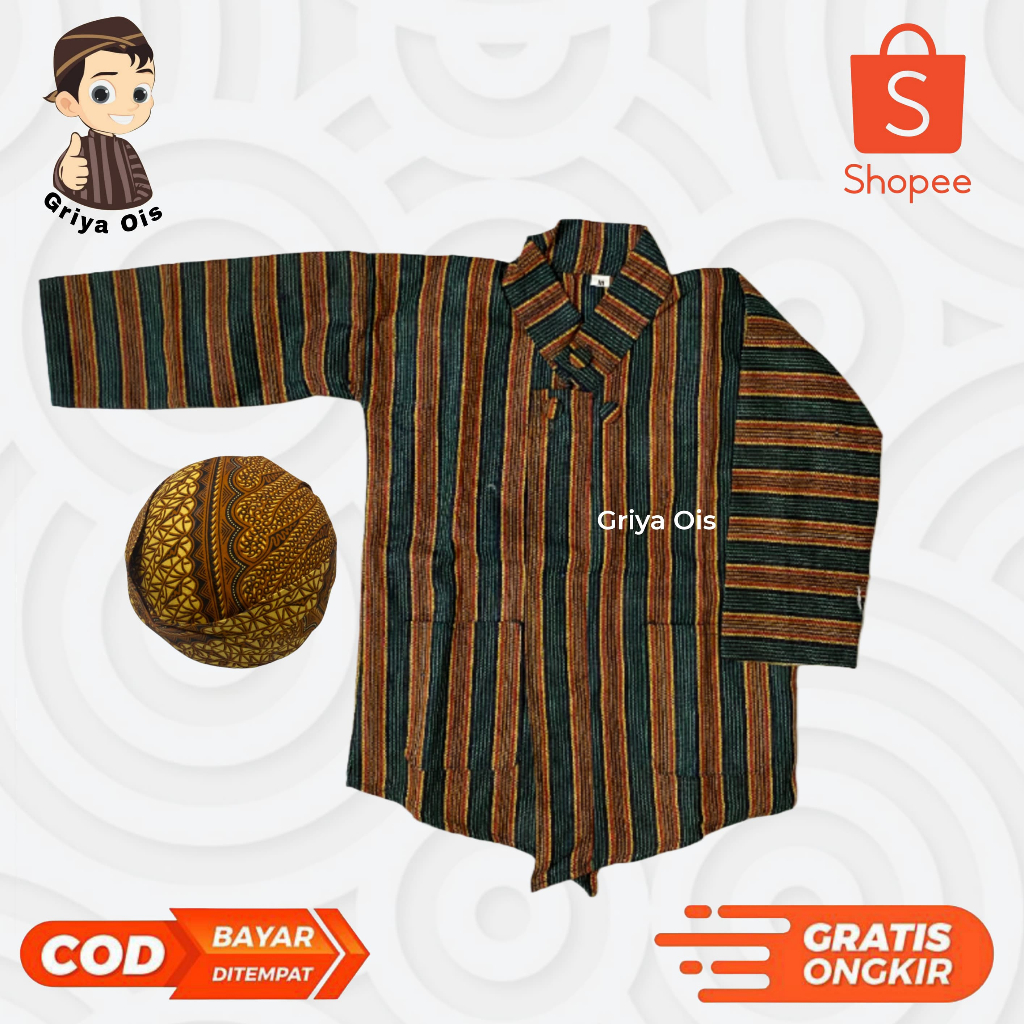 Baju Surjan Anak Tk SD / Baju Adat Jawa / Baju Lurik Anak Sd Tk