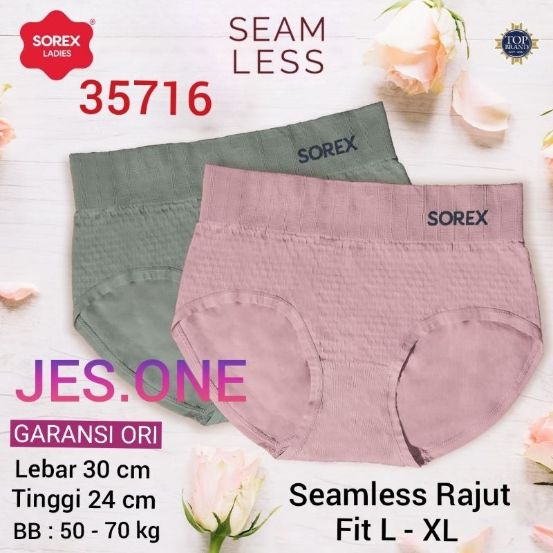 SOREX 35716 CD Celana Dalam Wanita Seamless Rajut fit L - XL