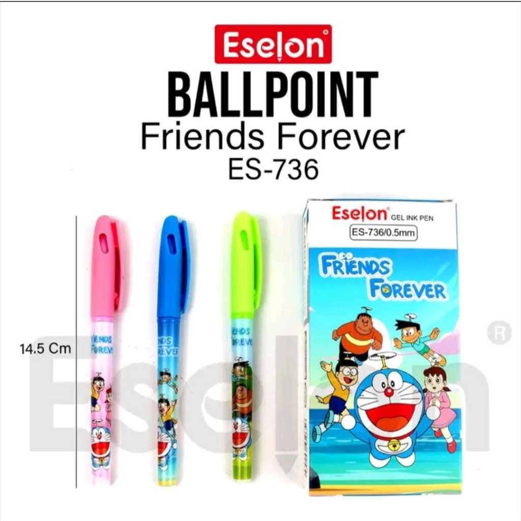 

12pcs Pulpen Gel Doraemon Eselon 736 / 1pack Pulpen Fancy TERLARIS