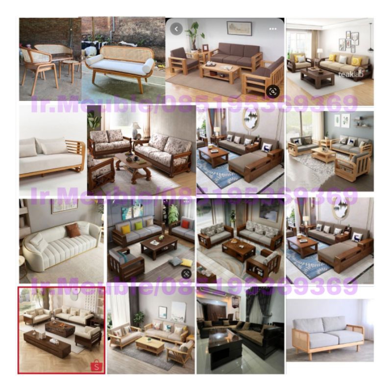 Kursi Tamu Rotan Kayu Jati Minimalis Modern Kursi Cafe Kursi Kacang Teras Rotan Minimalis Jati Retro