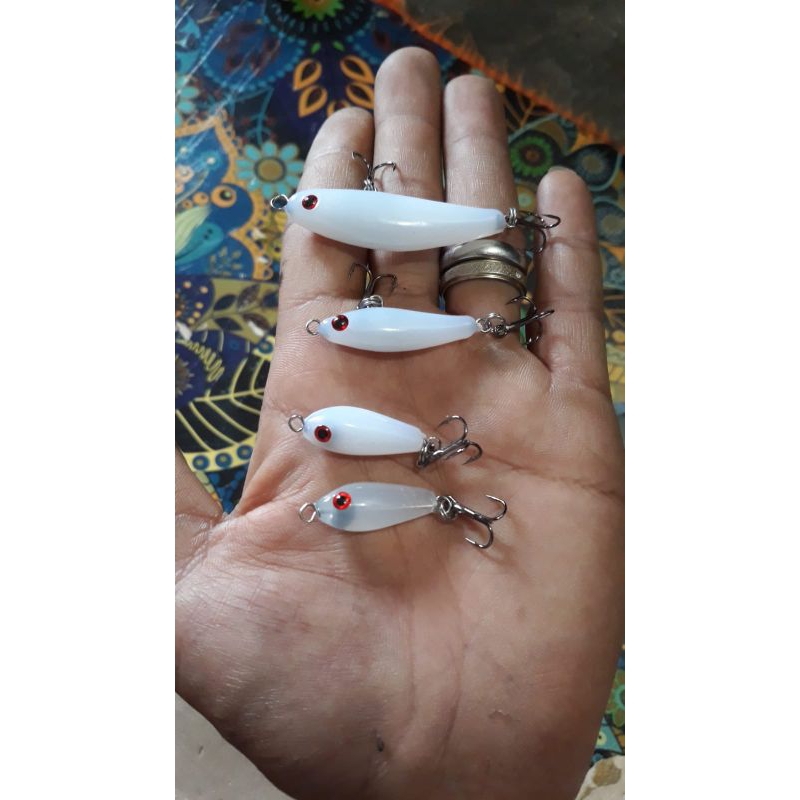 {1set 4pcs} umpan pancing minnow sinking bait swimmer lure hampala umpan tiruan umpan mancing castin