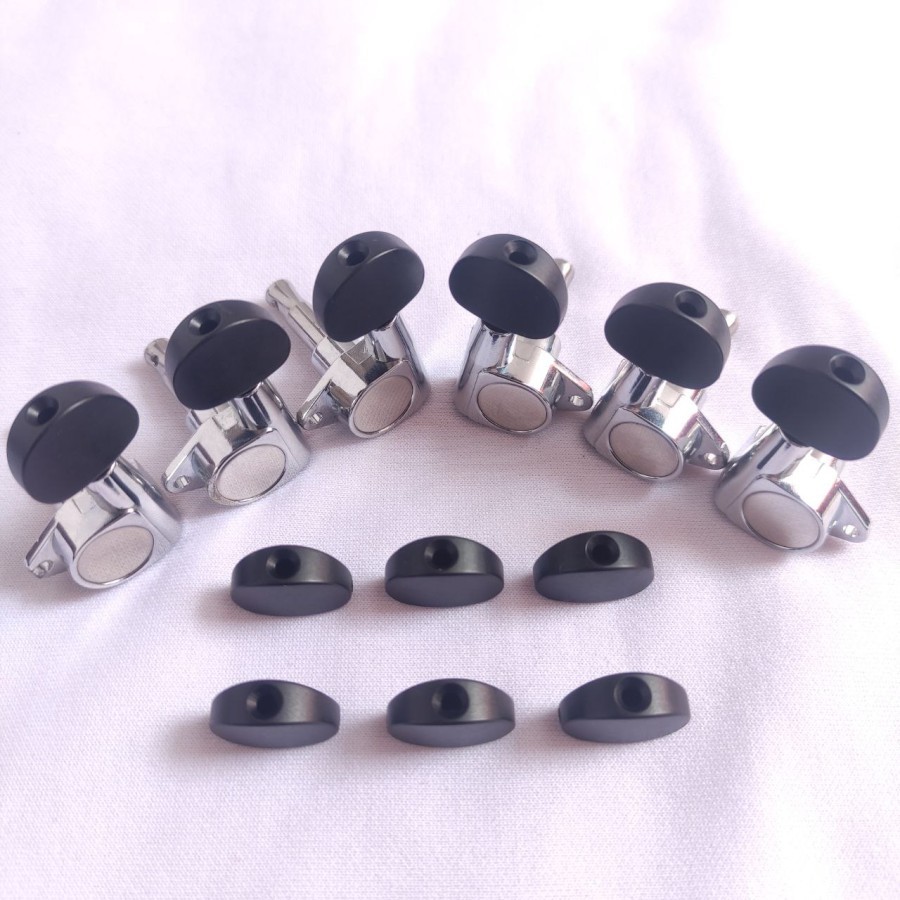 Button Head Kepala Dryer Tuning Peg Pemutar Senar Mini Grover Black