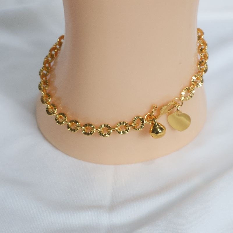 Gelang Xuping wanita Emas 24 Karat Nori Ukir Mirip Aslinya 41443