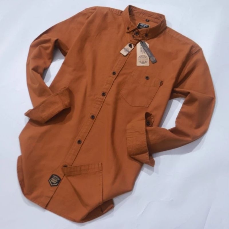 Kemeja Polos Burgundy Couple Keluarga - Serasi Ayah & Anak Lengan Panjang