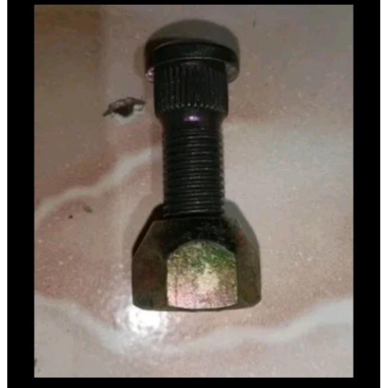 baut baud baja dan mur roda m12 49mm drat kasar