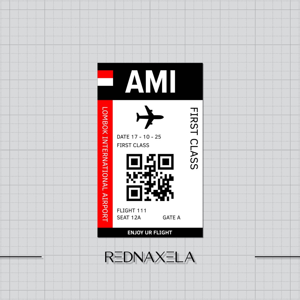 

Stiker Vinyl Airplane Ticket AMI Travel Suitcase Sticker