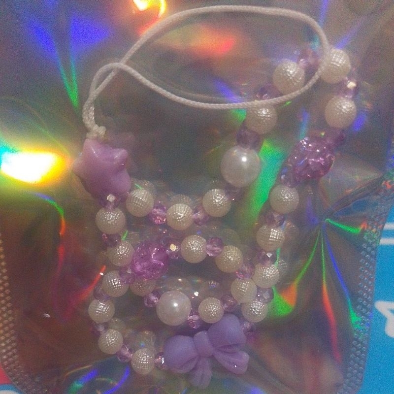 Gantungan hp tali warna ungu handmade
