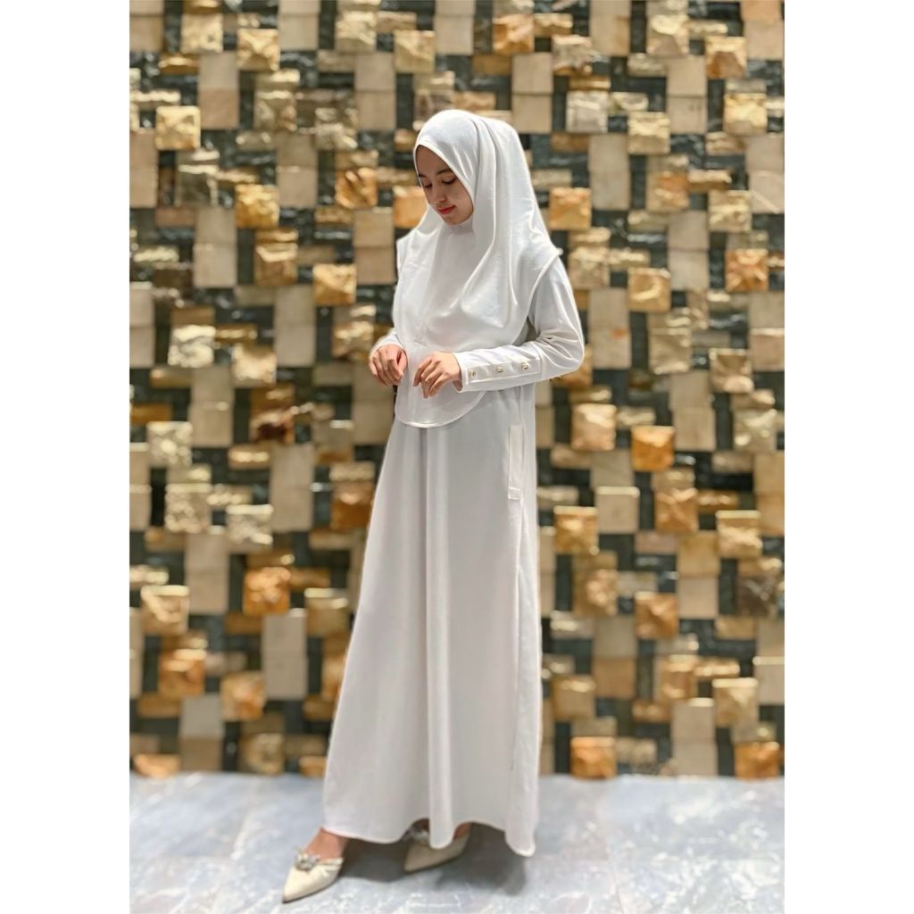 Divana Long Dress Set Hijab | Gamis Hijab Ribb Knitt Gamis Wanita Model Kekinian | Gamis Lebaran