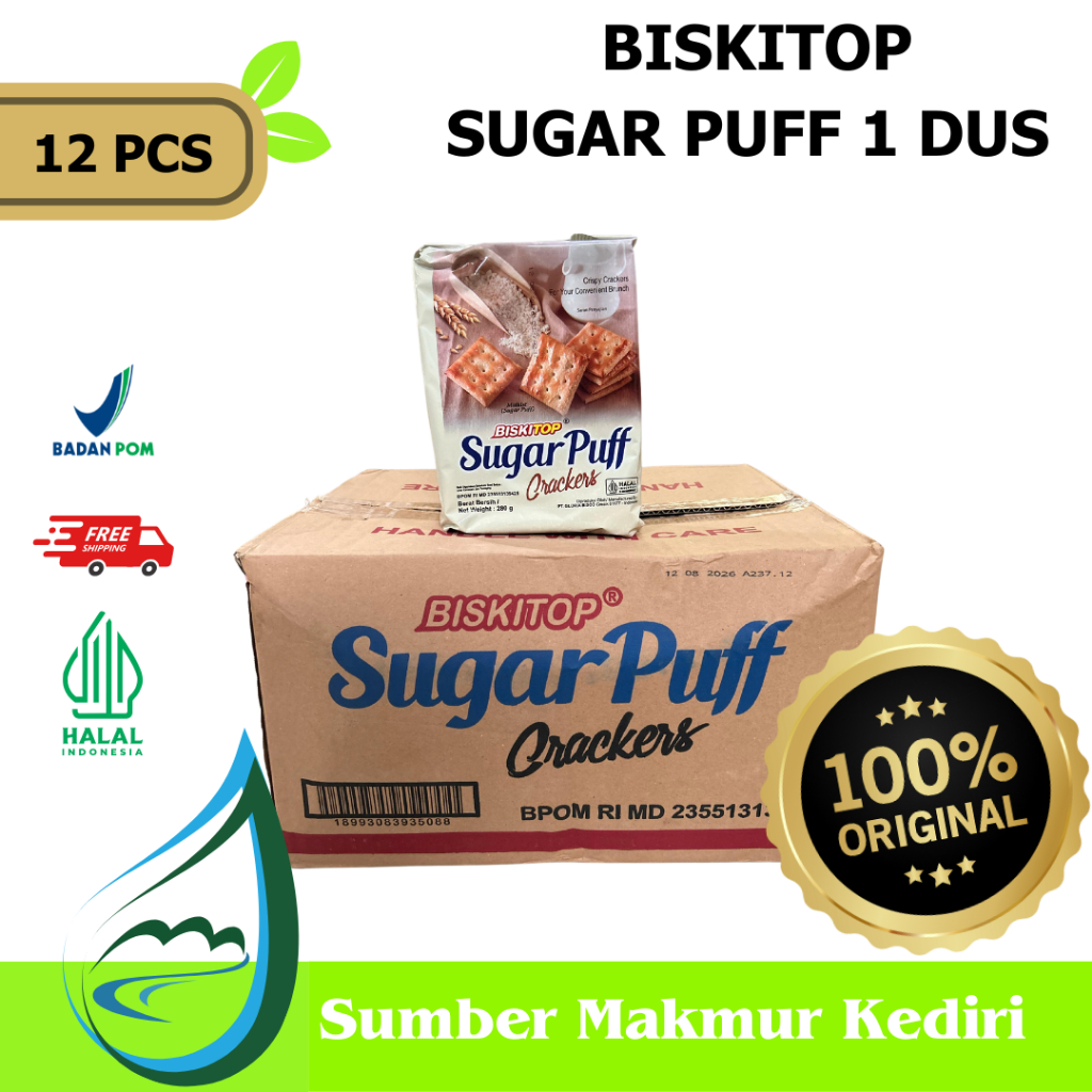 

BISKITOP SUGAR PUFF CRACKERS 1 DUS ISI 12 PCS - Kediri