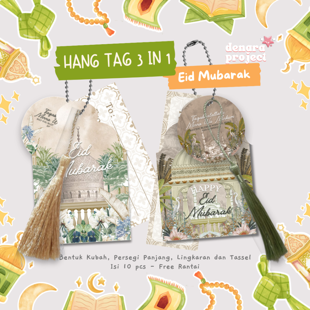

(10 PCS) READY Hang Tag Hampers Lebaran Idul Fitri Premium - Hang Tag Tassel Hampers Ramadhan