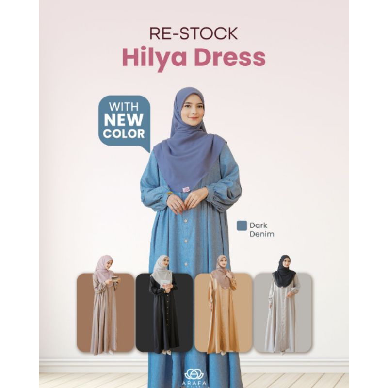 HILYA DRESS BY ARAFA HIJAB/GAMIS POLOS/GAMIS BUSUI