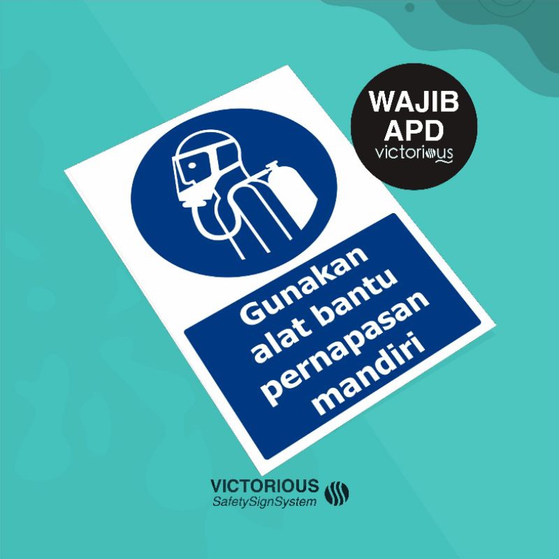 

Sticker Safety K3 Wajib APD Gunakan Alat Bantu Pernapasan Pribadi | Sticker Vinyl Tahan Air
