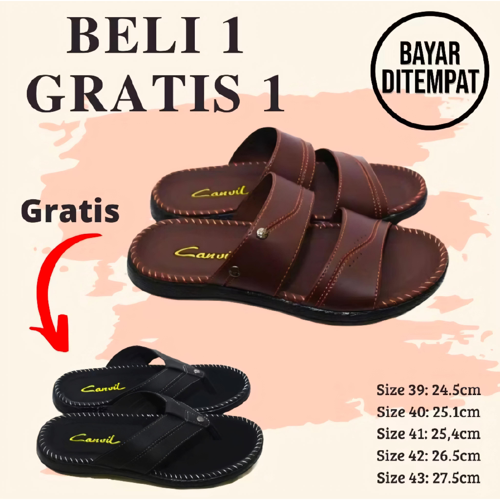 COD Sandal Pria / Sandal Canwil Pria / Sandal Distro Pria / Sandal Slop / Sandal Jepit Pria / Sandal