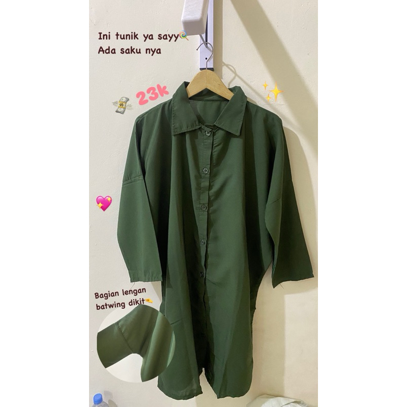 Tunik hijau botol