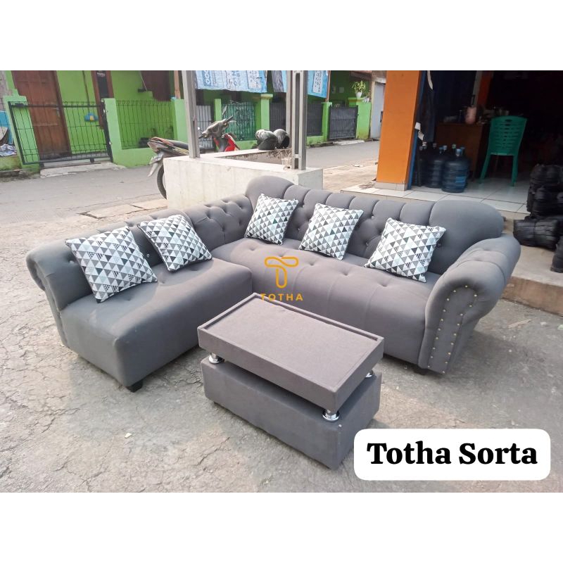 Sofa Totha Sorta Sofa Minimalis 2 Set Sofa 1 Set Meja FREE ONGKIR JABODETABEK