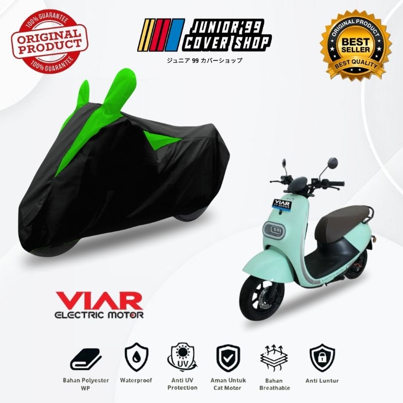 Sarung cover sepeda motor listrik VIAR Q1, VIAR Q1L, VIAR N2 | Bahan polyester waterproof