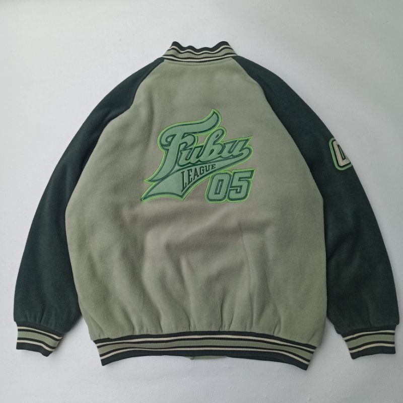 VARSITY JACKET FUBU LEAGUE 05 GREEN NOT JNCO EVISU DOGTOWN SOHK SOUTHPOLE